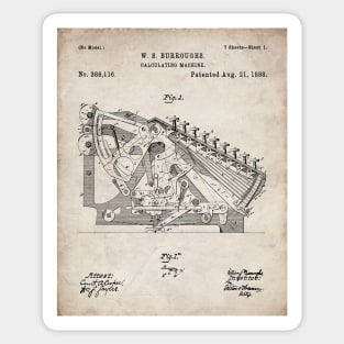 Adding Machine Patent - Accountant Accounting Office Art - Antique Sticker